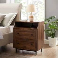 Transitional 2 Drawer Nightstand With USB Port - Saracina Home -Featured Furniture Stores GUEST 781ffe09 6d44 4a9f 8ed7 47a5be6b5603