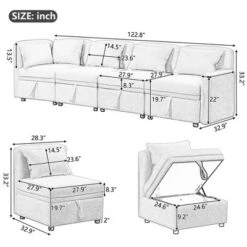 122.8" Minimalist Convertible Modular Sofa, Upholstered Sectional Sofa Couch With 5 Pillows-ModernLuxe 17 122.8" Minimalist Convertible Modular Sofa, Upholstered Sectional Sofa Couch With 5 Pillows-ModernLuxe -Featured Furniture Stores GUEST 793e584d 807e 4842 8190 13b2a3034754