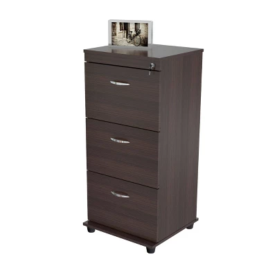40.16" 3 Drawer Locking File Cabinet Espresso - Inval 11 40.16" 3 Drawer Locking File Cabinet Espresso - Inval - Image 9