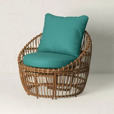 Topanga Club Chair With Ottoman - Blue/Brown - Opalhouse™ Designed With Jungalow™ 4 Topanga Club Chair With Ottoman - Blue/Brown - Opalhouse™ Designed With Jungalow™ - Image 2