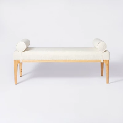 Randolph Bench With Bolster Pillows Linen - Threshold™ Designed With Studio McGee 4 Randolph Bench With Bolster Pillows Linen - Threshold™ Designed With Studio McGee - Image 2