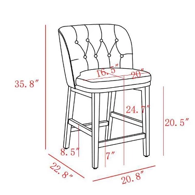 Winfall Tufted Barrel Counter Height Barstool Linen - Threshold™ 8 Winfall Tufted Barrel Counter Height Barstool Linen - Threshold™ - Image 6