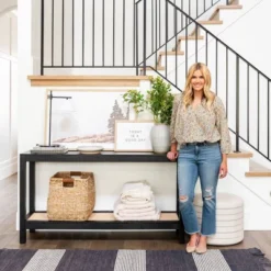 Console Table With Woven Rattan Shelf Black - Threshold™ Designed With Studio McGee -Featured Furniture Stores GUEST 8850858f 6d86 4502 8112 f583beb8eb20