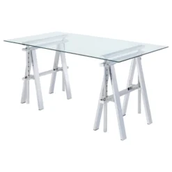Statham Glass Top Adjustable Sawhorse Standing Desk Chrome - Coaster 11 Statham Glass Top Adjustable Sawhorse Standing Desk Chrome - Coaster -Featured Furniture Stores GUEST 8f725f4c e81e 4aac bcc9 d29262a38211