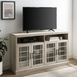 Transitional 4 Door Windowpane TV Stand For TVs Up To 65" - Saracina Home 21 Transitional 4 Door Windowpane TV Stand For TVs Up To 65" - Saracina Home -Featured Furniture Stores GUEST 922355df 3e43 4d02 9ffe f43070bc89be