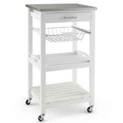 Costway Compact Kitchen Island Cart Rolling Service Trolley With Stainless Steel Top Basket 19 Costway Compact Kitchen Island Cart Rolling Service Trolley With Stainless Steel Top Basket -Featured Furniture Stores GUEST 947788ec 927f 4097 bffa cbd674ec7025