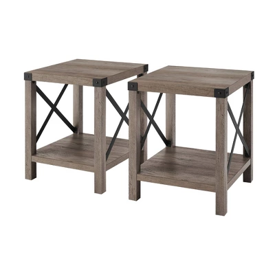 Set Of 2 Sophie Rustic Farmhouse X Frame Side Tables - Saracina Home 8 Set Of 2 Sophie Rustic Farmhouse X Frame Side Tables - Saracina Home - Image 6