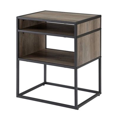 Modern Wood And Metal Side Table With Open Storage - Saracina Home 9 Modern Wood And Metal Side Table With Open Storage - Saracina Home - Image 7
