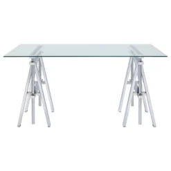 Statham Glass Top Adjustable Sawhorse Standing Desk Chrome - Coaster 10 Statham Glass Top Adjustable Sawhorse Standing Desk Chrome - Coaster -Featured Furniture Stores GUEST 96c6759f 4272 4d39 9d0a f935bbf776e3