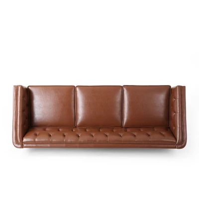 Ovando Contemporary Upholstered 3 Seater Sofa - Christopher Knight Home 5 Ovando Contemporary Upholstered 3 Seater Sofa - Christopher Knight Home - Image 3