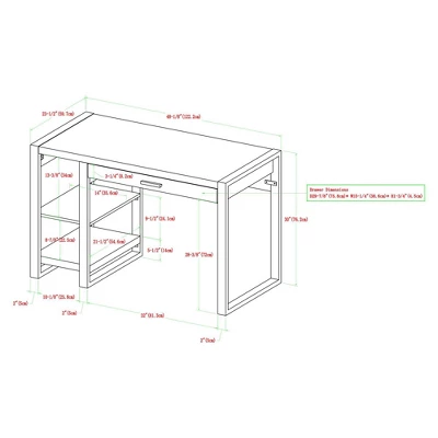 48" Industrial Farmhouse Tech Desk With USB Dark Walnut - Saracina Home 7 48" Industrial Farmhouse Tech Desk With USB Dark Walnut - Saracina Home - Image 5
