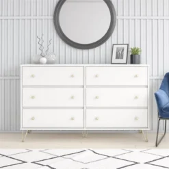 6 Drawer Finley Dresser White - Novogratz -Featured Furniture Stores GUEST a0583d96 6f71 4ebe 9a7d 64d509de913b