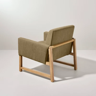 Canvas Upholstered Accent Arm Chair - Khaki - Hearth & Hand™ With Magnolia 5 Canvas Upholstered Accent Arm Chair - Khaki - Hearth & Hand™ With Magnolia - Image 3