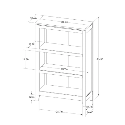 48" Carson 3 Shelf Bookcase - Threshold 9 48" Carson 3 Shelf Bookcase - Threshold - Image 7