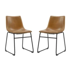 Set Of 2 Laslo Modern Upholstered Faux Leather Dining Chairs - Saracina Home 24 Set Of 2 Laslo Modern Upholstered Faux Leather Dining Chairs - Saracina Home -Featured Furniture Stores GUEST a575f745 32e2 4880 af78 c97be1dbada8