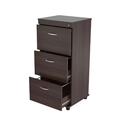40.16" 3 Drawer Locking File Cabinet Espresso - Inval 9 40.16" 3 Drawer Locking File Cabinet Espresso - Inval - Image 7