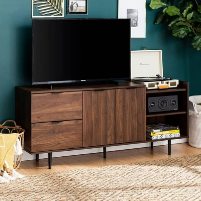 Rockwell Modern Storage TV Stand For TVs Up To 43" Brown - Saracina Home 3 Rockwell Modern Storage TV Stand For TVs Up To 43" Brown - Saracina Home