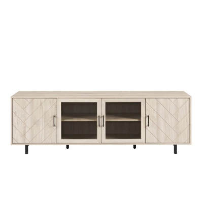 Vik Modern Boho 4 Door Herringbone TV Stand For TVs Up To 80" - Saracina Home 6 Vik Modern Boho 4 Door Herringbone TV Stand For TVs Up To 80" - Saracina Home - Image 4