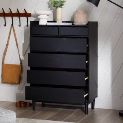 Mid-Century Modern Solid Wood 6 Drawer Vertical Dresser - Saracina Home 26 Mid-Century Modern Solid Wood 6 Drawer Vertical Dresser - Saracina Home -Featured Furniture Stores GUEST b571b7d1 67da 4c59 8b4d 6ac67427b8b3