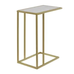 23" Modern Rectangle Two-Tone C Side Table With Metal Base - Saracina Home 19 23" Modern Rectangle Two-Tone C Side Table With Metal Base - Saracina Home -Featured Furniture Stores GUEST b65b9434 3351 4d65 bc48 b2c7d25596f8