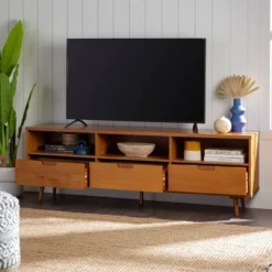 Cara 3 Drawer Mid-Century Modern 3 Drawer TV Stand For TVs Up To 80" - Saracina Home 27 Cara 3 Drawer Mid-Century Modern 3 Drawer TV Stand For TVs Up To 80" - Saracina Home -Featured Furniture Stores GUEST b7160973 1c5a 4aa1 ad9a e32bedffb8a0