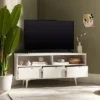 Cara Mid-Century Modern 3 Drawer Corner TV Stand For TVs Up To 58" - Saracina Home 1 Cara Mid-Century Modern 3 Drawer Corner TV Stand For TVs Up To 58" - Saracina Home -Featured Furniture Stores GUEST bcc3df04 17eb 4bc5 a2f3 91e7894a9abf