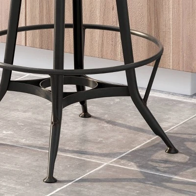 Clarkson Modern Industrial Adjustable Barstool Natural/Black - Christopher Knight Home 7 Clarkson Modern Industrial Adjustable Barstool Natural/Black - Christopher Knight Home - Image 5