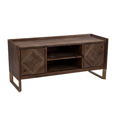 Glacerad Reclaimed Wood Media Console For TVs Upto 50" Brown - Aiden Lane 6 Glacerad Reclaimed Wood Media Console For TVs Upto 50" Brown - Aiden Lane - Image 4