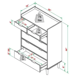 Mid-Century Modern Solid Wood 6 Drawer Vertical Dresser - Saracina Home 40 Mid-Century Modern Solid Wood 6 Drawer Vertical Dresser - Saracina Home -Featured Furniture Stores GUEST c61ba0fa 135e 47de 9250 5e732e67fd91
