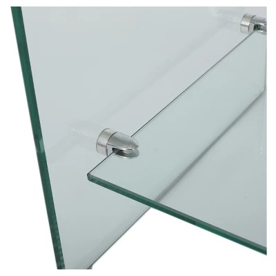 Ramona Console With Shelf TV Stand For TVs Up To 44" Clear - Christopher Knight Home 4 Ramona Console With Shelf TV Stand For TVs Up To 44" Clear - Christopher Knight Home - Image 2