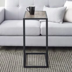 23" Modern Rectangle Two-Tone C Side Table With Metal Base - Saracina Home 13 23" Modern Rectangle Two-Tone C Side Table With Metal Base - Saracina Home -Featured Furniture Stores GUEST c9fb0f6a 1baa 4f46 9ad4 ca78b73dae1e
