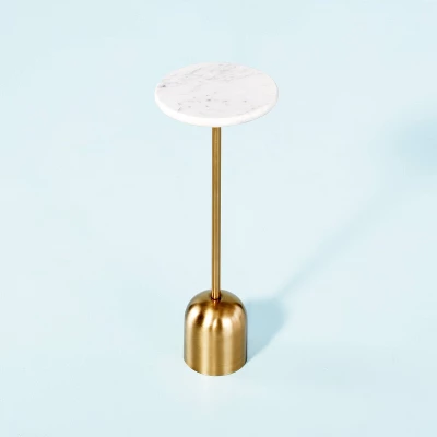 Marble Top Drink Side Table - Brass/White - Hearth & Hand™ With Magnolia 4 Marble Top Drink Side Table - Brass/White - Hearth & Hand™ With Magnolia - Image 2