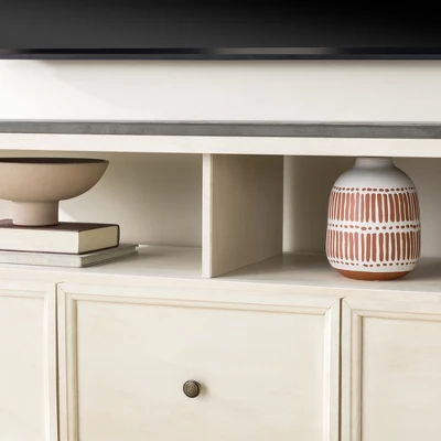 Farmhouse 3 Drawer Wood TV Stand For TVs Up To 65" - Saracina Home 10 Farmhouse 3 Drawer Wood TV Stand For TVs Up To 65" - Saracina Home - Image 8