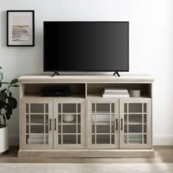 Transitional 4 Door Windowpane TV Stand For TVs Up To 65" - Saracina Home 24 Transitional 4 Door Windowpane TV Stand For TVs Up To 65" - Saracina Home -Featured Furniture Stores GUEST d2ba6ce0 bb17 4980 afe4 853846198d6e