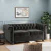 Brinkhaven Modern Glam Tufted Velvet Loveseat With Nailhead Trim - Christopher Knight Home
