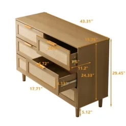 43.31" 6-Drawer Rattan Dresser For Living Room And Bedroom - ModernLuxe 13 43.31" 6-Drawer Rattan Dresser For Living Room And Bedroom - ModernLuxe -Featured Furniture Stores GUEST d4b56f9d 990c 45c8 8d16 2ca621604d11