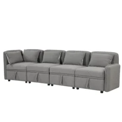 122.8" Minimalist Convertible Modular Sofa, Upholstered Sectional Sofa Couch With 5 Pillows-ModernLuxe 21 122.8" Minimalist Convertible Modular Sofa, Upholstered Sectional Sofa Couch With 5 Pillows-ModernLuxe -Featured Furniture Stores GUEST db8c769f 873d 402b bea5 b7a0feead322