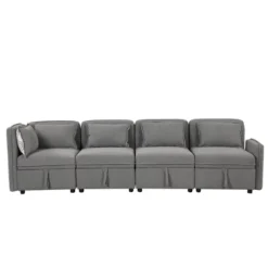 122.8" Minimalist Convertible Modular Sofa, Upholstered Sectional Sofa Couch With 5 Pillows-ModernLuxe 22 122.8" Minimalist Convertible Modular Sofa, Upholstered Sectional Sofa Couch With 5 Pillows-ModernLuxe -Featured Furniture Stores GUEST dce9fb95 745e 49c9 aade a8aed3acddf8