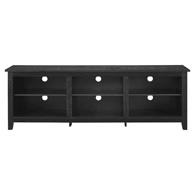 Transitional 6 Cubby Wood Open Storage Wood TV Stand For TVs Up To 80"- Saracina Home 8 Transitional 6 Cubby Wood Open Storage Wood TV Stand For TVs Up To 80"- Saracina Home - Image 6