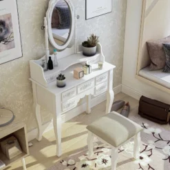 2pc Targus 7 Drawer Vanity With Stool White - HOMES: Inside + Out 5 2pc Targus 7 Drawer Vanity With Stool White - HOMES: Inside + Out -Featured Furniture Stores GUEST e4ccf32a ca7e 4deb bbbe c969dea4d068