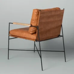 Faux Leather & Metal Accent Chair - Black/Brown - Hearth & Hand™ With Magnolia 11 Faux Leather & Metal Accent Chair - Black/Brown - Hearth & Hand™ With Magnolia -Featured Furniture Stores GUEST e5692544 8e55 4447 8f20 aa4310407010