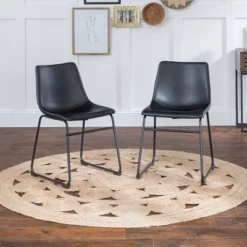 Set Of 2 Laslo Modern Upholstered Faux Leather Dining Chairs - Saracina Home 21 Set Of 2 Laslo Modern Upholstered Faux Leather Dining Chairs - Saracina Home -Featured Furniture Stores GUEST e921ecff 5d1c 46bf 8a40 c3330f7f710d