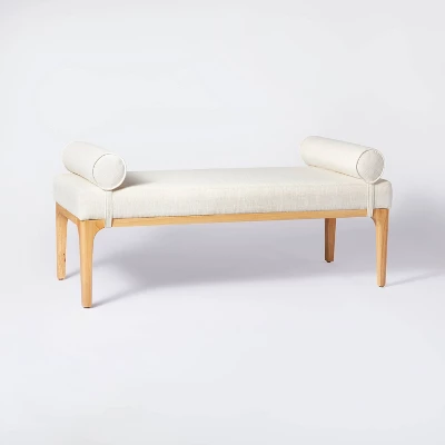 Randolph Bench With Bolster Pillows Linen - Threshold™ Designed With Studio McGee 10 Randolph Bench With Bolster Pillows Linen - Threshold™ Designed With Studio McGee - Image 8