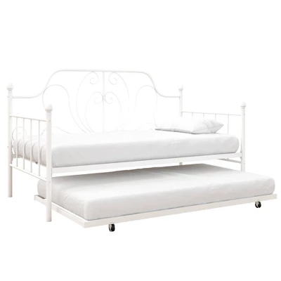 Twin Leila Metal Daybed And Trundle White - Room & Joy 3 Twin Leila Metal Daybed And Trundle White - Room & Joy
