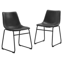 Set Of 2 Laslo Modern Upholstered Faux Leather Dining Chairs - Saracina Home 22 Set Of 2 Laslo Modern Upholstered Faux Leather Dining Chairs - Saracina Home -Featured Furniture Stores GUEST f09ca4a2 22b8 4c1e 90a5 214c5268ba1a