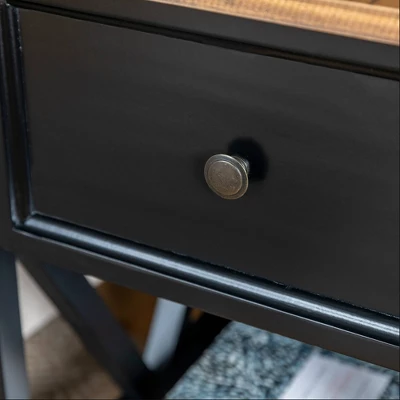 Set Of 2 Farmhouse Single Drawer V Frame Nightstands - Saracina Home 9 Set Of 2 Farmhouse Single Drawer V Frame Nightstands - Saracina Home - Image 7