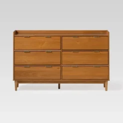 Mid-Century Modern Solid Wood 6 Drawer Double Dresser - Saracina Home -Featured Furniture Stores GUEST f40a606f 0c8e 43a8 b20e 6173eadd8c07