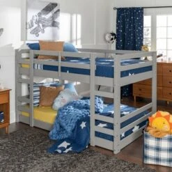 Twin Over Twin Indy Solid Wood Low Bunk Bed - Saracina Home 17 Twin Over Twin Indy Solid Wood Low Bunk Bed - Saracina Home -Featured Furniture Stores GUEST f4a7cd82 6f05 4d13 9375 1d95fbdd13ee