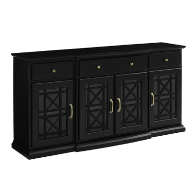 Selma Transitional 3 Tiered Ornate Fretwork Door Sideboard - Saracina Home 7 Selma Transitional 3 Tiered Ornate Fretwork Door Sideboard - Saracina Home - Image 5