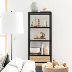 Console Table With Woven Rattan Shelf Black - Threshold™ Designed With Studio McGee -Featured Furniture Stores GUEST f71b8141 512b 4383 9135 4f0d694163bd